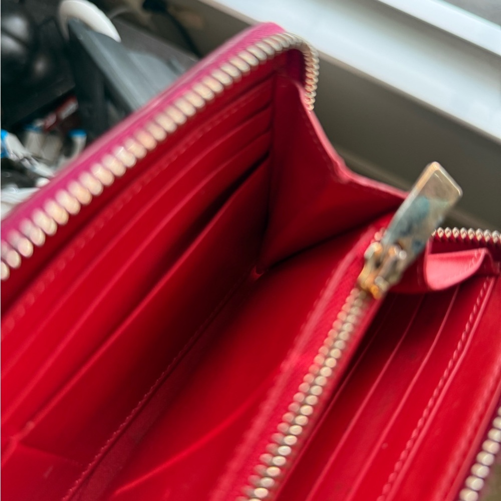 Christian Louboutin Vibrant Pink Clutch with Gold Accents - Picture 7 of 14